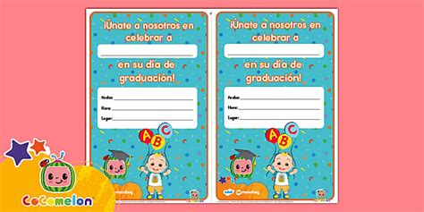 GRATIS CoComelon: Invitación de graduación (teacher made)