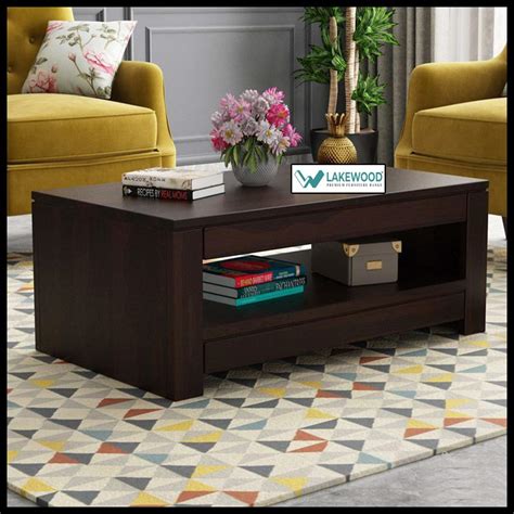 Buy Lakewood Rectangle Sheesham Wooden Coffee Table for Living Room ...