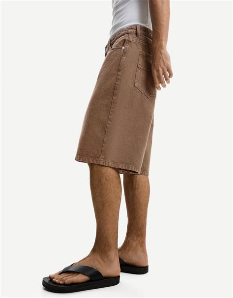 Baggy denim Bermuda shorts - Men | Bershka