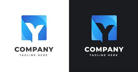 Modèle de conception de logo lettre y avec style de forme carrée ...