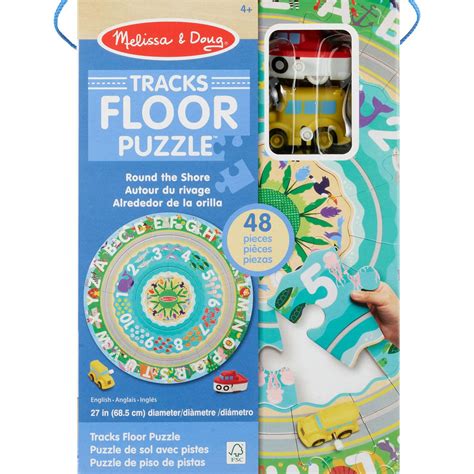 Melissa & Doug Round the Shore Tracks Cardboard Jigsaw Floor Puzzle and ...