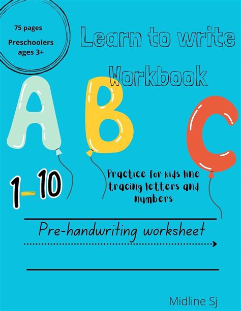 Learn to write workbook: Practice for kids line tracing letters and ...