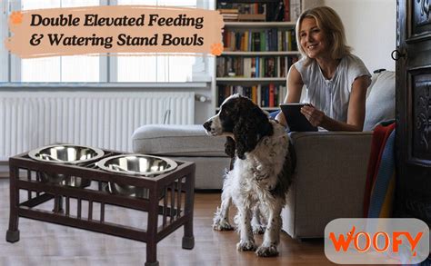 Woofy Pets Double Elevated Feeding And Watering Stand Bowls | Stainless ...
