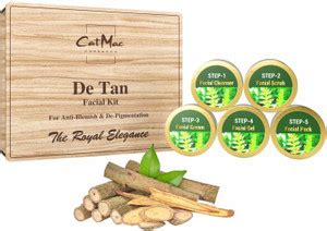 CATMAC De Tan Facial Kit With Facial Cleanser, Scrub, Cream, Facial Gel ...