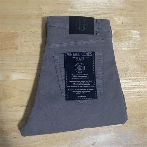 VGB Vintage Genes Black Slim Fit Comfort French Terry Denim Jeans Men's ...