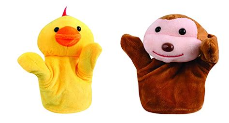 Chocozone Monkey & Duck Animal Hand Puppets Soft Toys for Kids, Multi ...