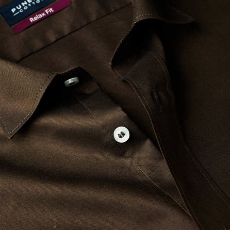 Dark Brown Colour Signature Classic Oxford Shirt For Men – Punekar Cotton