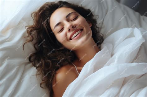 Premium AI Image | Beautiful naked girl in bed moans with pleasure ...