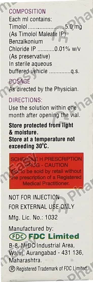 Iotim 5 MG Eye Drop (5): Uses, Side Effects, Price & Dosage | PharmEasy