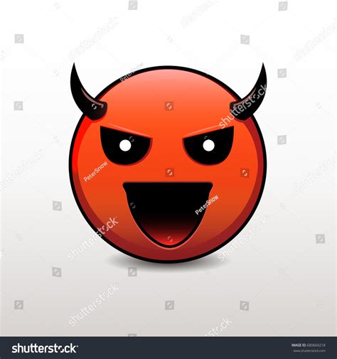 Devil Emoticon Evil Smile Vector Emoji Stok Vektör (Telifsiz) 680669218 ...