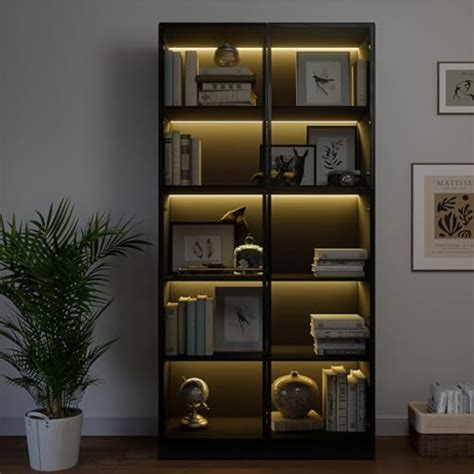 Bobve Display Cabinet with 4 Glass Doors, 5 -Tier Storage India | Ubuy