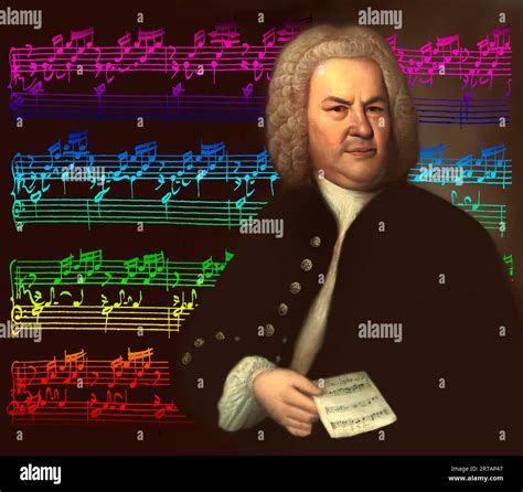 Johann Sebastian Bach, 1685 - 1750, German composer, digital edited ...