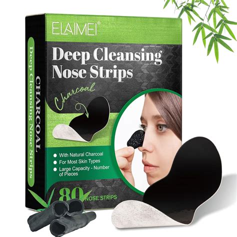 Amazon.com: NIFEISHI Unscented Deep Cleansing Charcoal Pore Strips, 80 ...