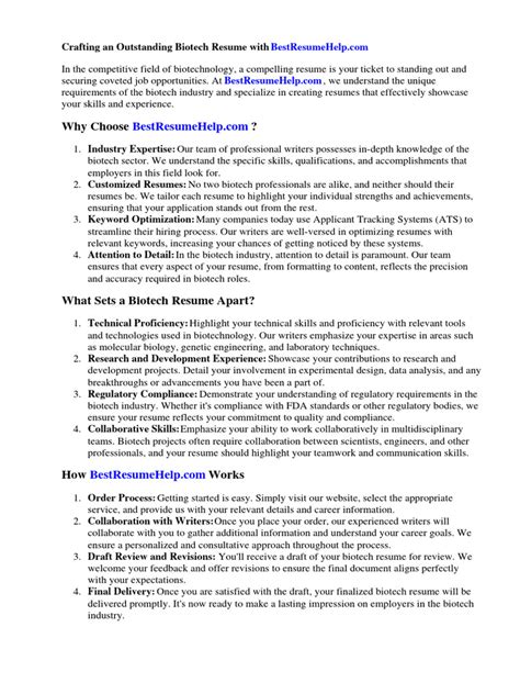 Biotechnology Resume Examples 的图像结果