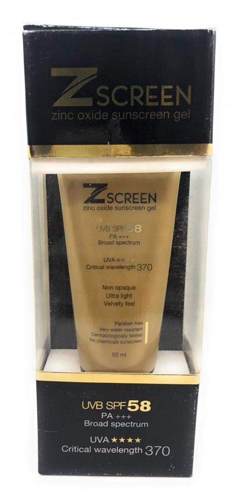 Zscreen Zinc Oxide Sunscreen Gel, SPF 58 PA+++, 50 ml : Amazon.in: Beauty