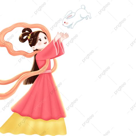 Jade Rabbit PNG Picture, Chang E And Jade Rabbit, Mid Autumn Festival ...