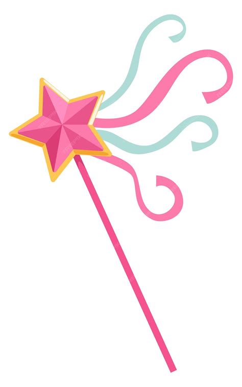 Premium Vector | Fairy magic wand color icon fantasy stick