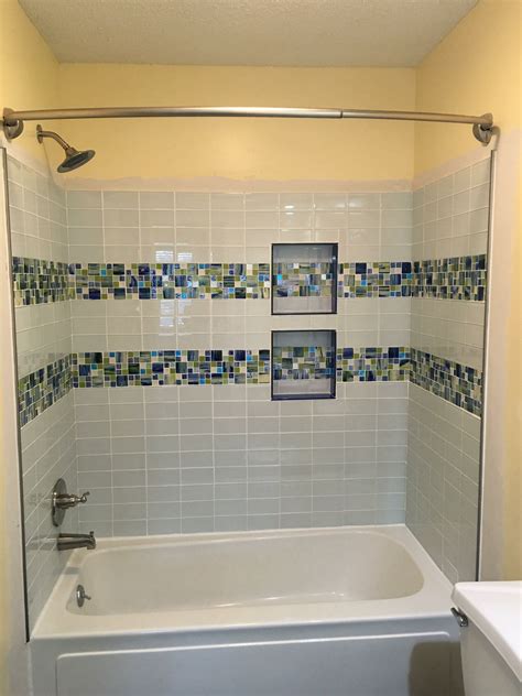 Dinis Glass Mosaic Wall Tile | Bathtub remodel, Bathroom tile designs ...
