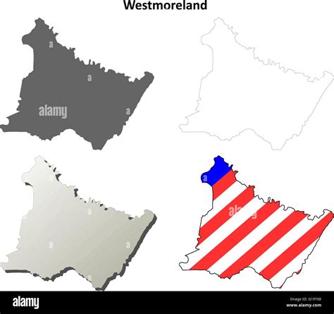 Westmoreland County, Pennsylvania outline map set Stock Vector Image ...