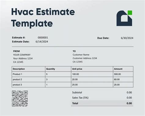 Hvac Estimate Form Template