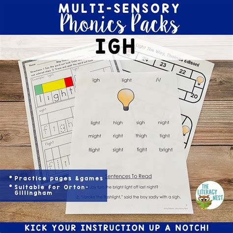 IGH Word Work Printables Multisensory Phonics Orton-Gillingham | Word List Builder