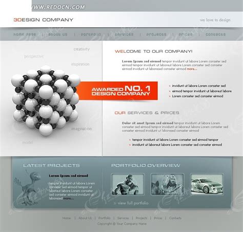 Photoshop教程:绘制另类的3D网页布局 - 网页模板 - PS教程自学网