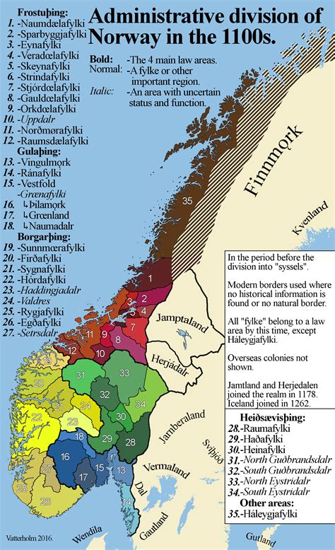 Administrative division of Norway in the 12th century | Infographic map ...