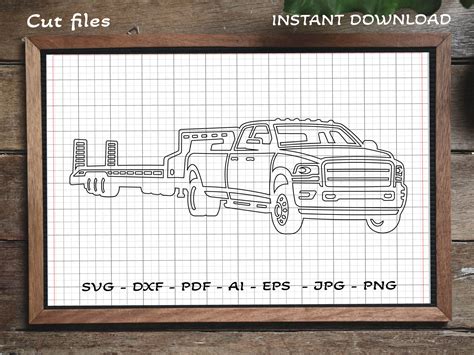 Pickup Truck Trailer SVG, Gooseneck SVG, Cargo transportation