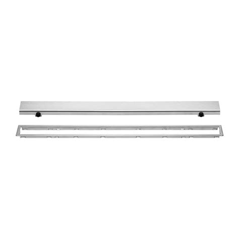Schluter®-KERDI-LINE Linear drain Solid Grate Brushed Stainless Steel ...