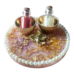 Buy ART2ARTIST Handmade Tilak Platter | Pooja Tilak Thali | Roli Chawal ...