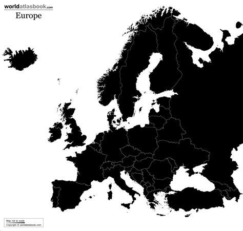 Map Of Europe Black And White