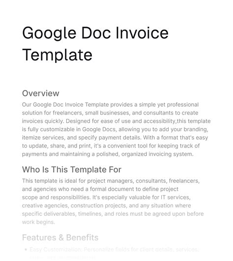 Google Doc Invoice Template | Teamcamp Template Gallary