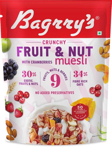 Bagrry's Crunchy Muesli Fruit and Nut with Cranberries Pouch Price in ...