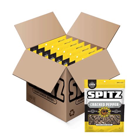 Spitz Cracked Pepper Sunflower Seeds, 16 oz (Pack of 9) – Crunchy ...