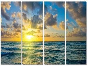 Sunrise 4 Panel Wall Art Painting With Matte Coating 24x18 inches on ...