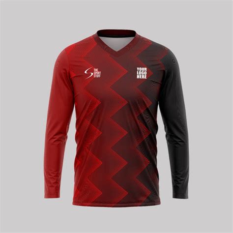 Black and Red Gradient Customized Football Team Jersey Design ...