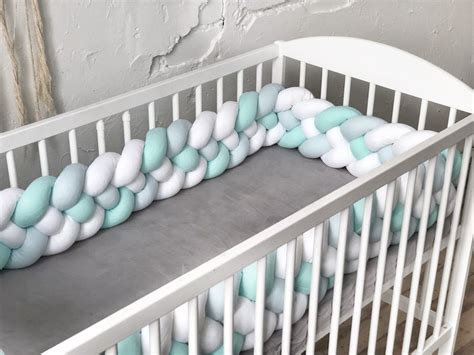 Braided crib bumper double braid soft and natural premium | Etsy | Bed ...