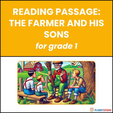 Class 1 Reading Passage on The Farmer and His Sons | PlanetSpark