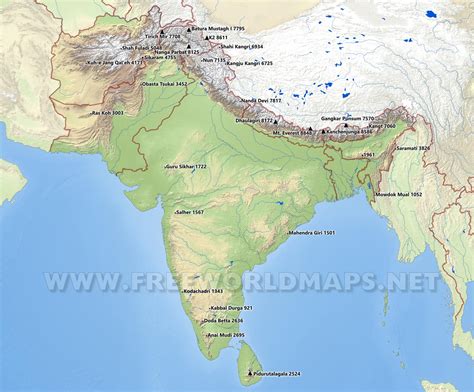 Map Of Mountains In Asia
