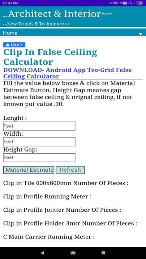 False Ceiling Calculators - App on Amazon Appstore
