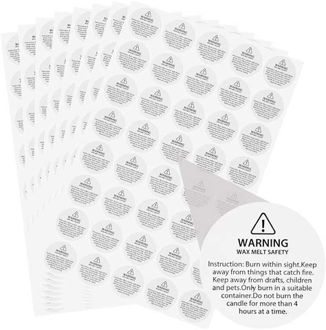 Buy Candle Warning Stickers Candle Jar Container Labels Wax Melting ...