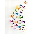 JAAMSO ROYALS Multi Colour 3D Colorful Crystal Butterfly Wall Stickers ...