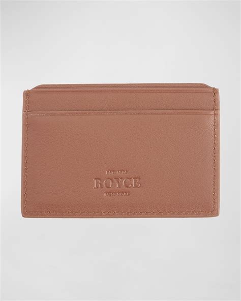 ROYCE New York Monogrammed Leather Card Holder Wallet | Horchow