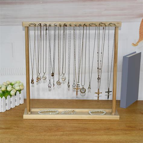 Wooden Jewelry Organizer Stand: Modern Display for Bracelets, Earrings ...