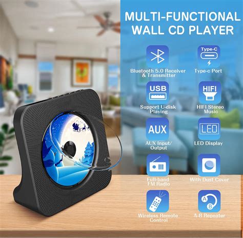 Buy CD Player Portable Bluetooth Desktop KOVCDVI CD Player for Home ...