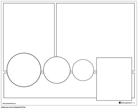 Graphic Novel 7 Frame Landscape Layout with Circles