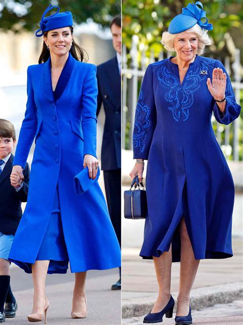 Kate Middleton and Queen Camilla Match in Blue Outfits on Easter