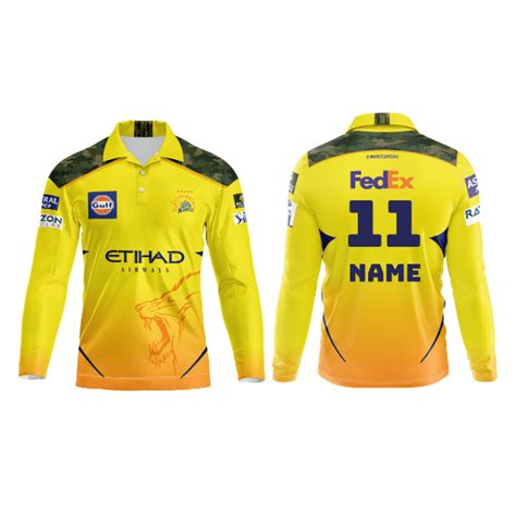 Next Print Customised Ipl Chennai Super Kings Polo Collar Full Sleeves
