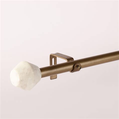 MARBLE HEX FINIAL EXTENDABLE CURTAIN ROD GOLD 19MM (HARDWARE INCLUDED ...