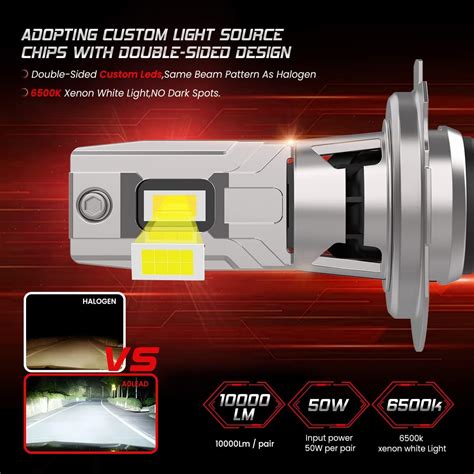 Buy ਏਓਐਲਏਡੀ ਐਚ 7 ਐਲਈਡੀ ਹੈਡਲਾਈਟ ਬੱਲਬ 6500 ਕੇ ਕੂਲ ਵ੍ਹਾਈਟ ਨਾਨ-ਪੋਲੈਰਿਟੀ ਫਾਰ ...